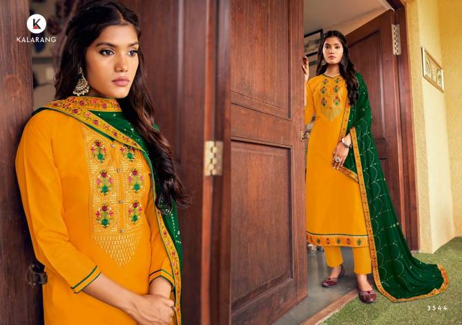Kalarang Jannat 2 Fancy Festive Wear Silk With Heavy Work Designer Dress Material Collection